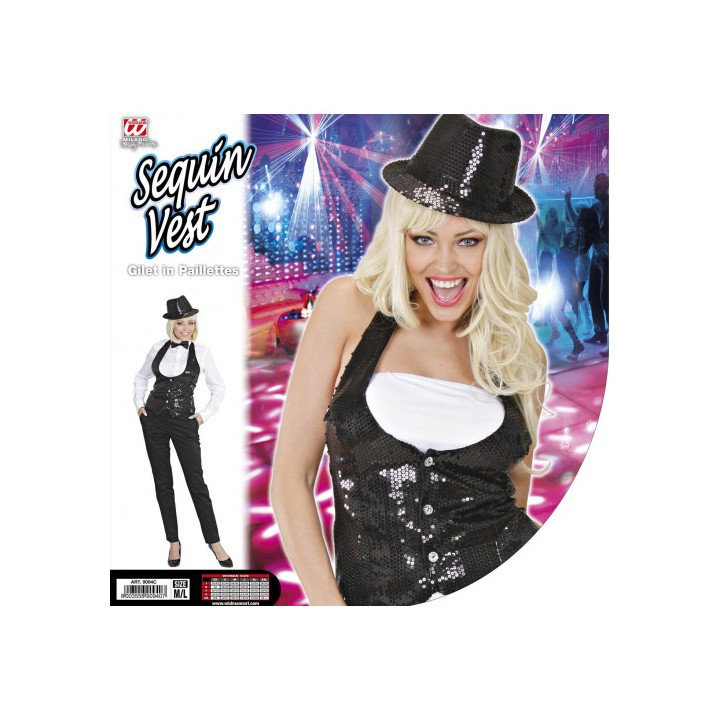 Gilet à sequins, noir