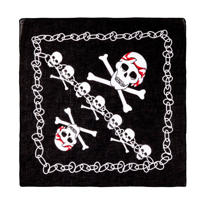 Bandana Kopftuch Pirat, 55 x 55 cm, schwarz