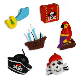 Pirates Bougie gâteau, 6pièce, 4cm, multicolore