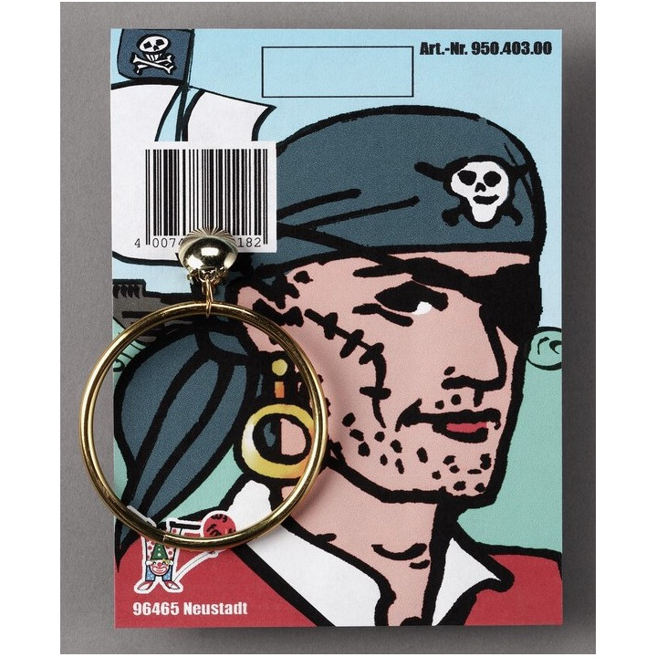 Boucle d'oreille créole pirate, or