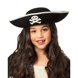 Kids Pirate hat with skull, black