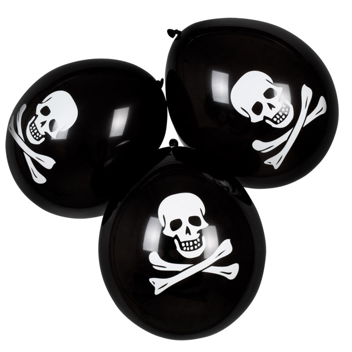 Skull Ballons latex, 6pièce, 25 cm
