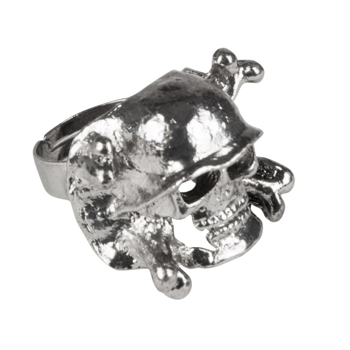 Crâne Pirate Anneaux, 8pièce, argent