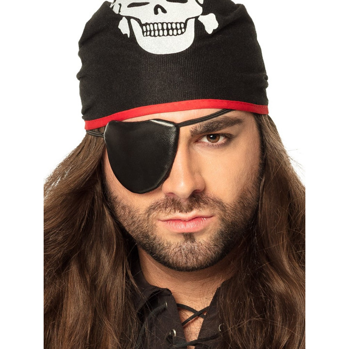 Bandana pirate with eye patch, black