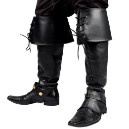 Pirate boot tops Ryder, 2pièce, noir