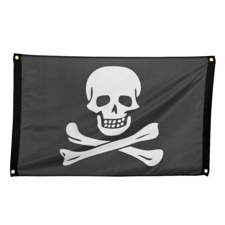 Partydekoration Piraten: Big Pirate flag, 60 x 90 cm, black