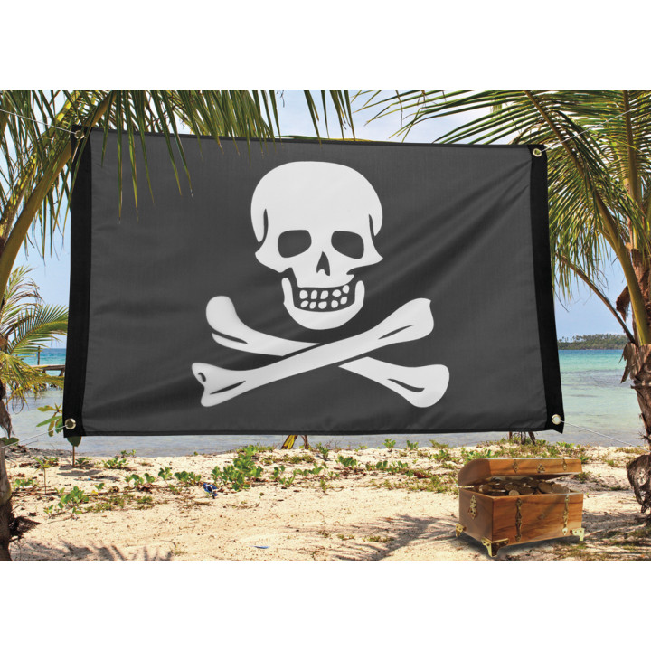 Partydekoration Piraten: Big Pirate flag, 60 x 90 cm, black