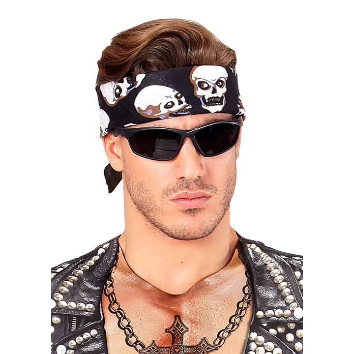 Bandana Totenkopf 2, 55 x 55 cm, schwarz