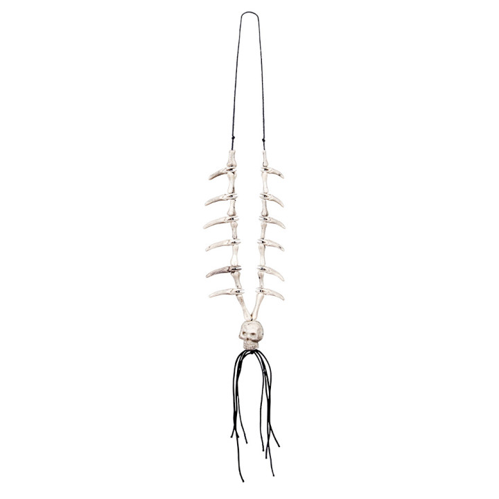 Skull Halskette: Piraten Schmuck, creme weiss
