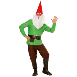 Dwarf costume green: Coat, pants, belt, boot covers, hat, beard, green