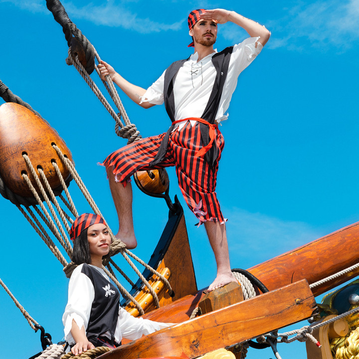 Pirates Déguisement Hommes: Pirate Outfit, multicolore