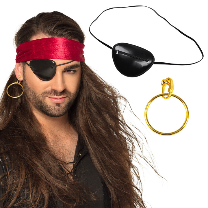 Pirate Cache Oil avec Boucle d'oreille, noir