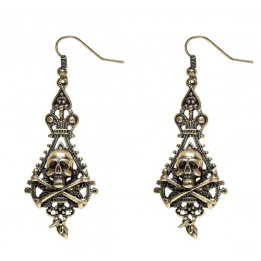 Pirate skull earrings, silver