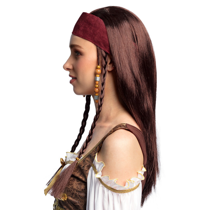 Wig Pirate Trinity with Bandana, brown