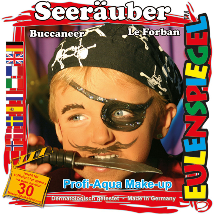 Pirate buccaneer make up set, multicolored