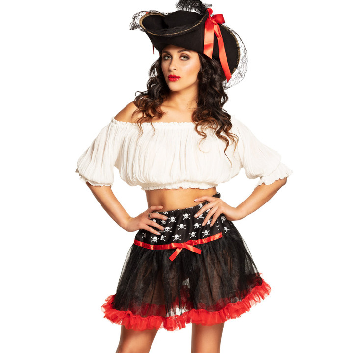 Pirate mini skirt, black