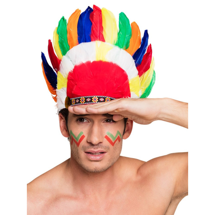 Coiffe Chef Indienne, multicolore