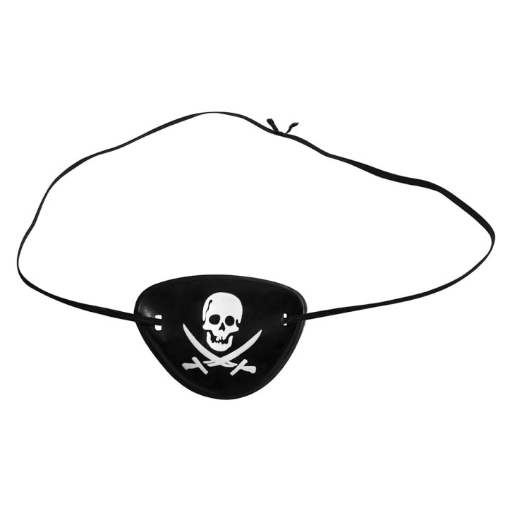 Pirate eye patches skulls & swords, 4items, black