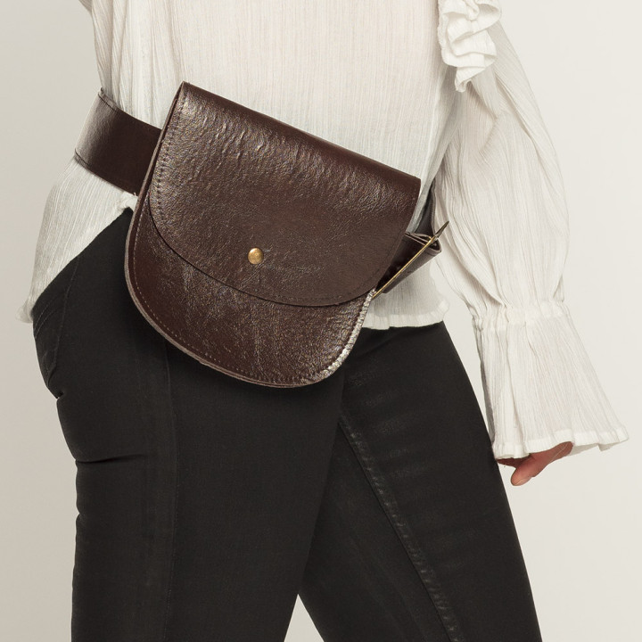 Ceinture avec pochette ceinture, 110 x 5cm, marron