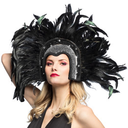 Coiffe de plumes Showgirl, noir