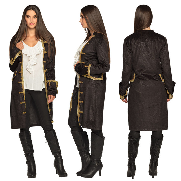 Veste pirate femme, noir