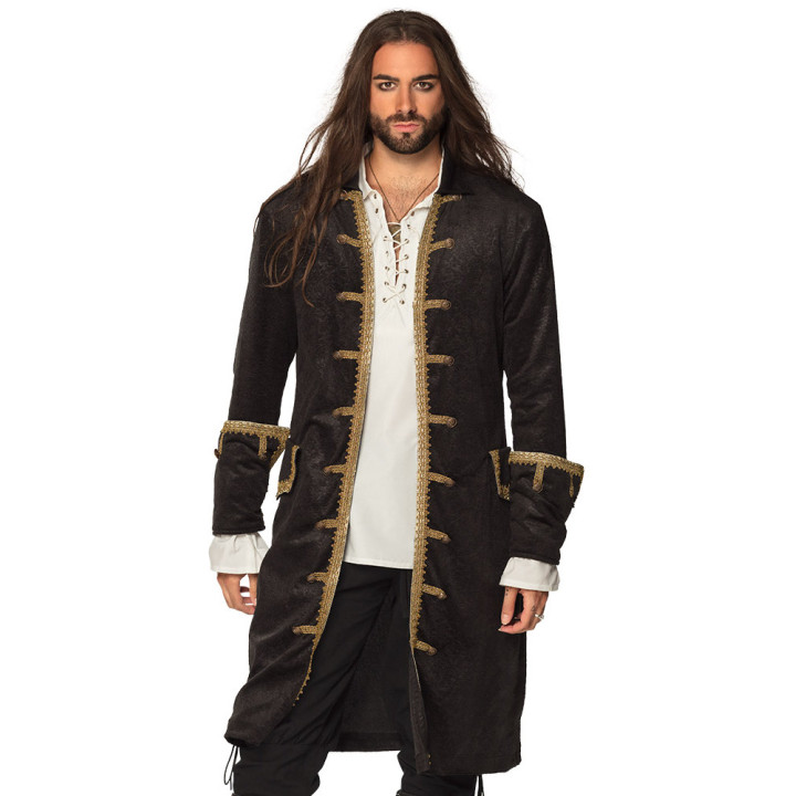 Veste de pirate homme, noir