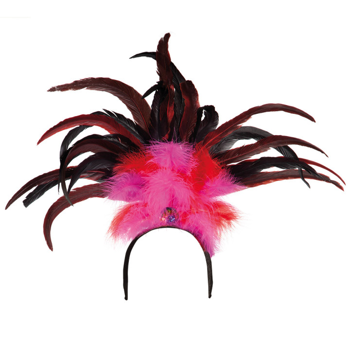 Coiffe de plumes Rio:Samba (Serre-tête), pink/rose
