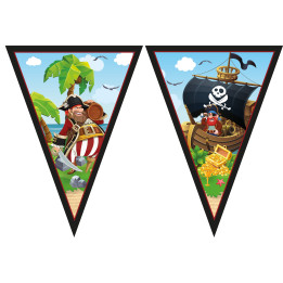 Pirates Pennant garland:FSC certified, 2.3m, multicolored