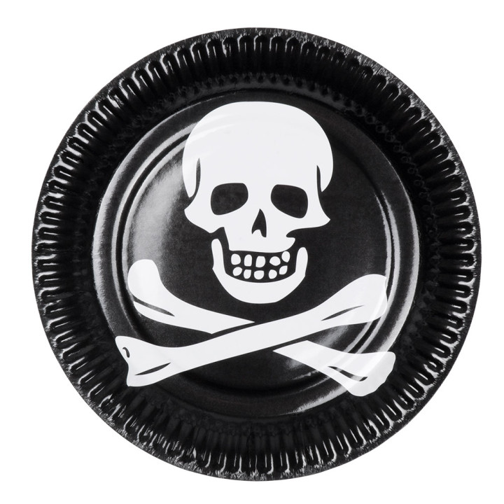 Pirates Paper Plates: Skull, 10items, 23 cm