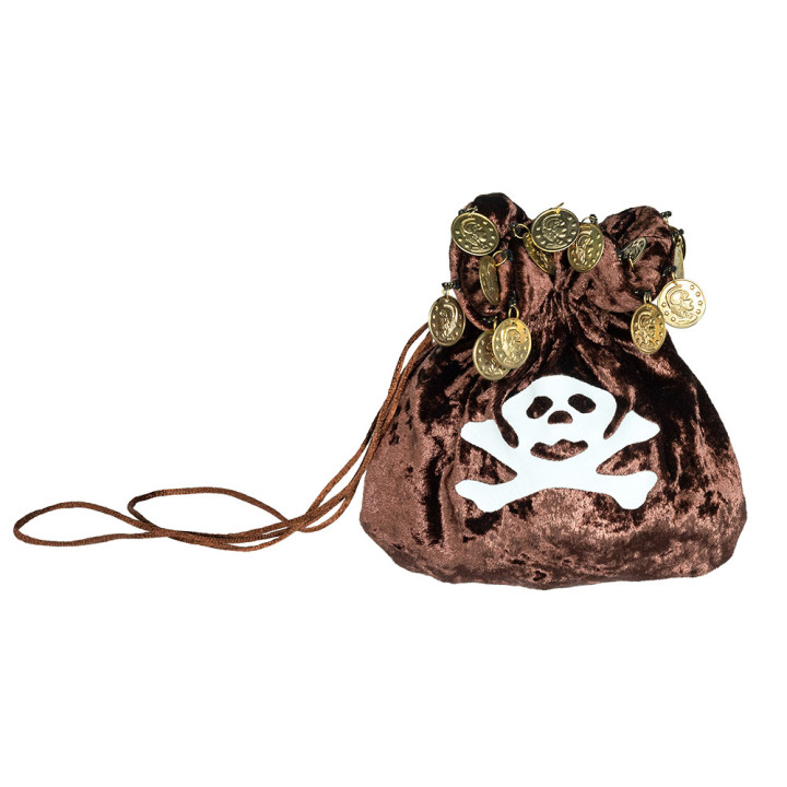 Poche de pirate, 18 x 18 cm, marron