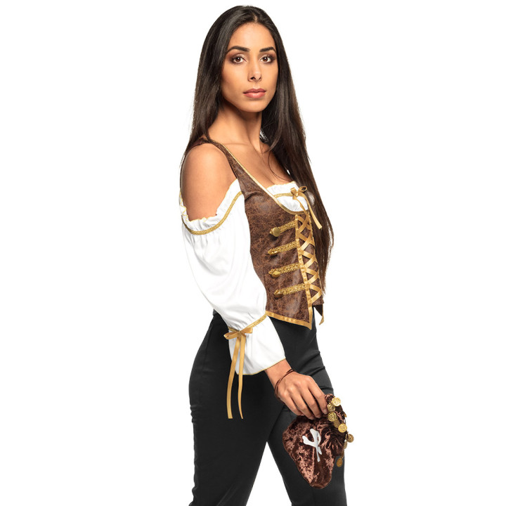 Poche de pirate, 18 x 18 cm, marron