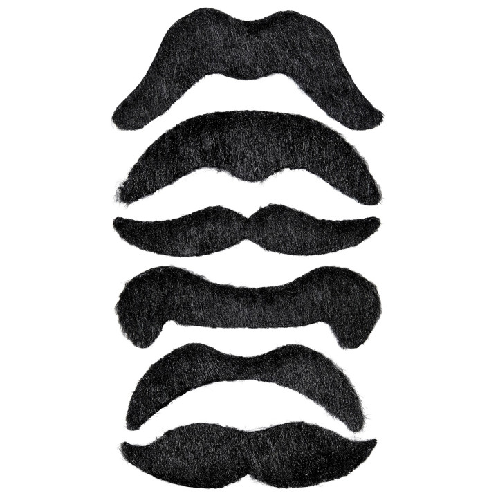 Pirate moustache set, 6items, black