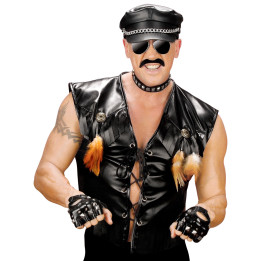 Gilet leather look, black
