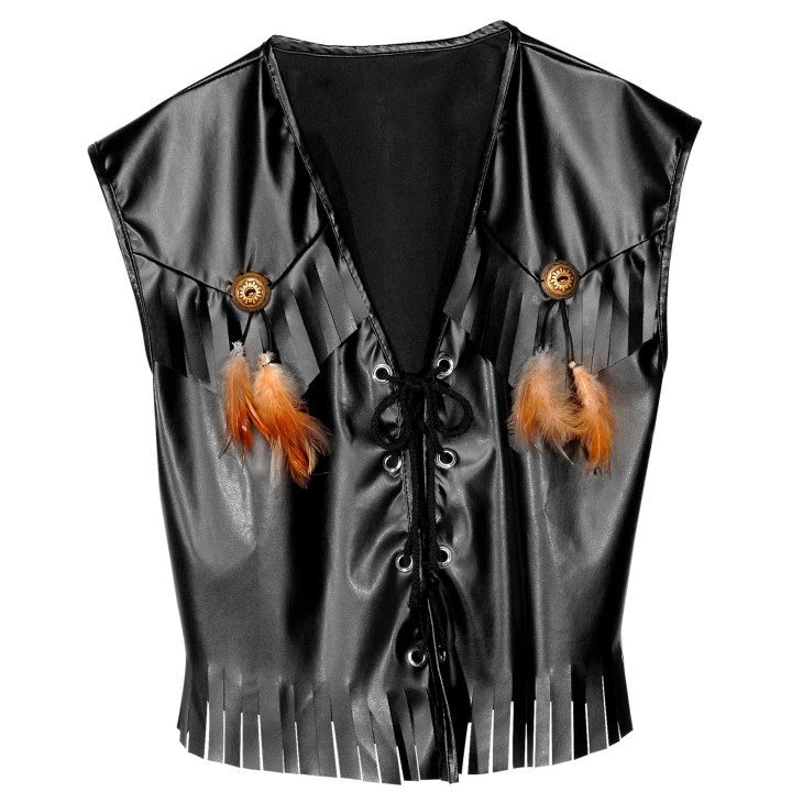 Gilet Lederoptik, schwarz
