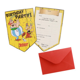 Cartes d’invitation Astérix, 6pièce, 10 x 14.8 cm, color