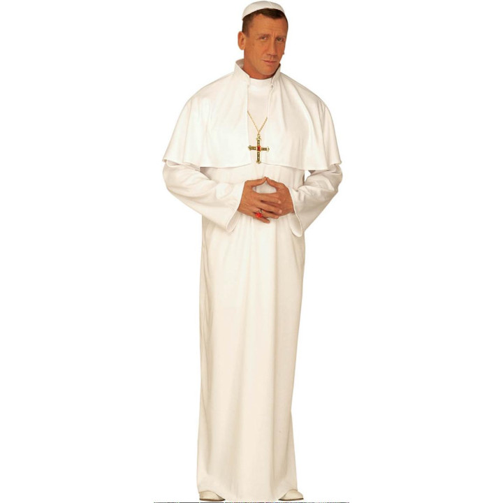 Déguisement de pape avec casquette, blanc