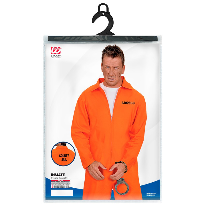 Prisonnier Déguisement: avec menottes, orange