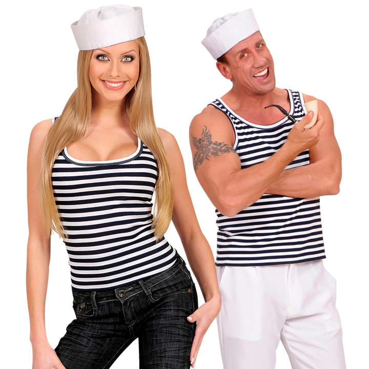 Chemise marinière, rayée: unisexe, noir/blanc