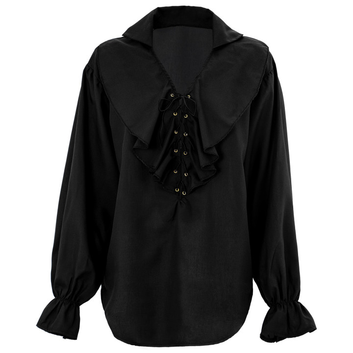 Piratin Bluse, schwarz