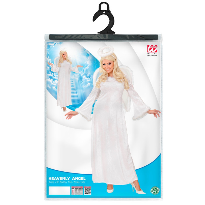 Angel ladies costume with wings, white